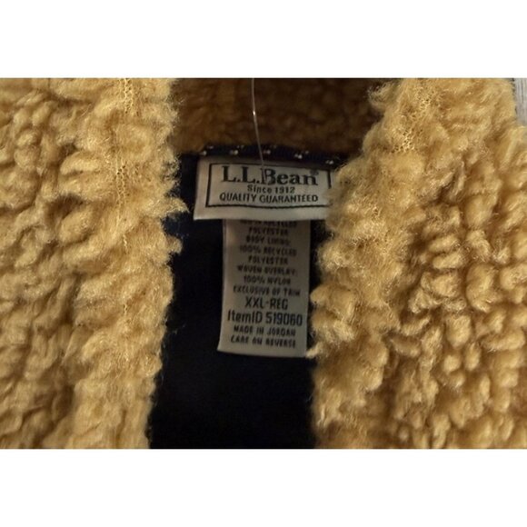 LL Bean Size XXL Sherpa Fleece Vest Antique Gold Mountain Pile NEW - Picture 4 of 9